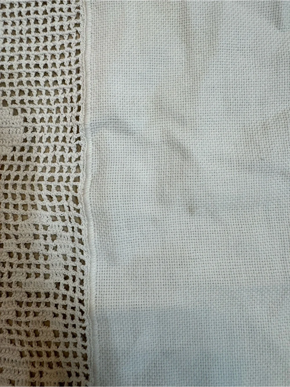 Vintage White Crochet Table Runner
